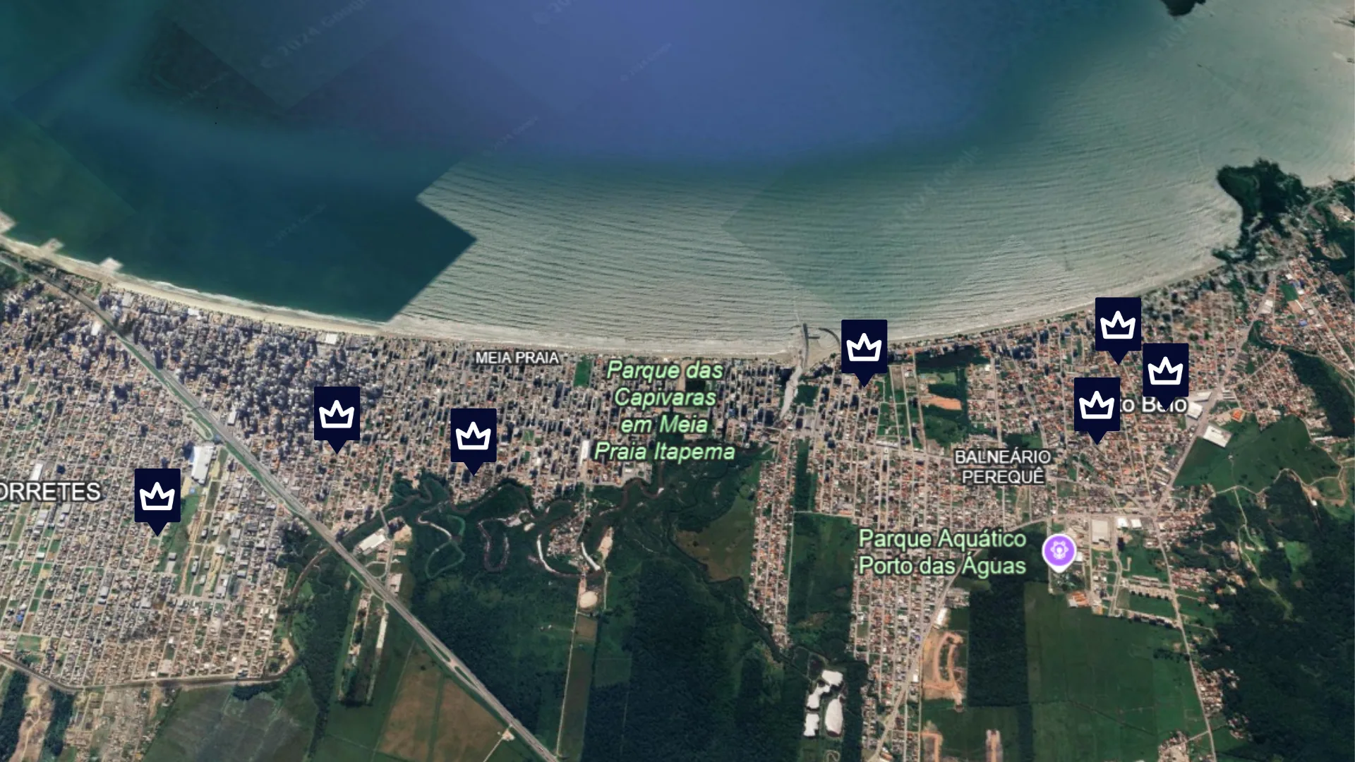 Localização dos terrenos Engeed — Itapema e Porto Belo